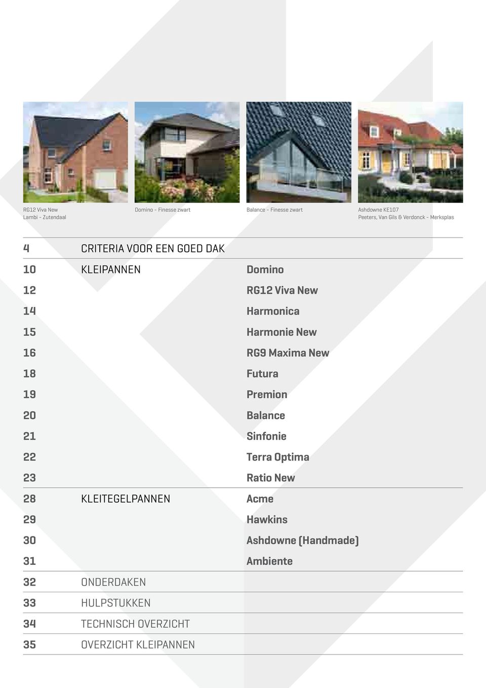 Maxima New 18 Futura 19 Premion 20 Balance 21 Sinfonie 22 Terra optima 23 Ratio New 28 KLEITEGELpANNEN Acme 29