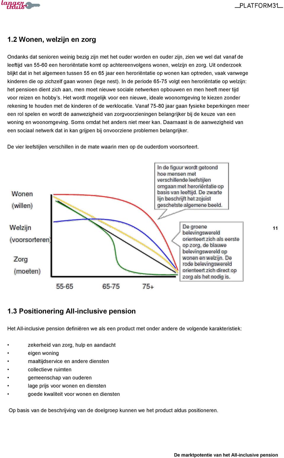 In de periode 65-75 volgt een heroriëntatie op welzijn: het pensioen dient zich aan, men moet nieuwe sociale netwerken opbouwen en men heeft meer tijd voor reizen en hobby s.