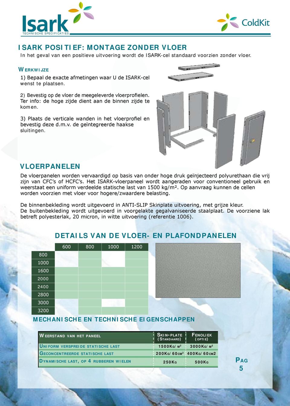 3) Plaats de verticale wanden in het vloerprofiel en bevestig deze d.m.v. de geïntegreerde haakse sluitingen.