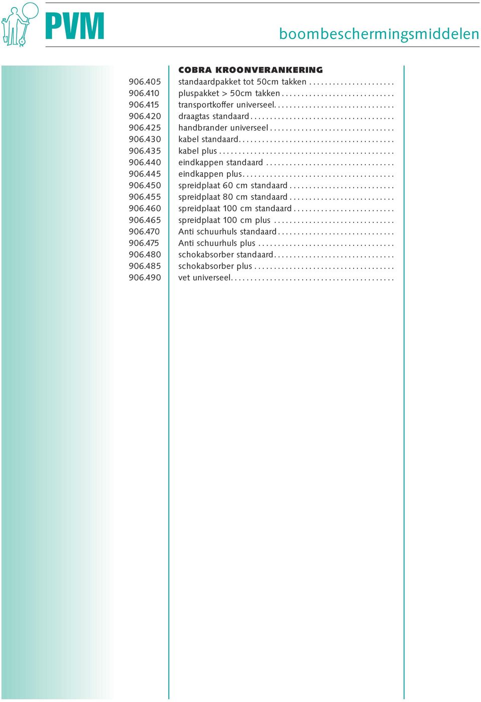 ................................ 906.445 eindkappen plus....................................... 906.450 spreidplaat 60 cm standaard........................... 906.455 spreidplaat 80 cm standaard........................... 906.460 spreidplaat 100 cm standaard.