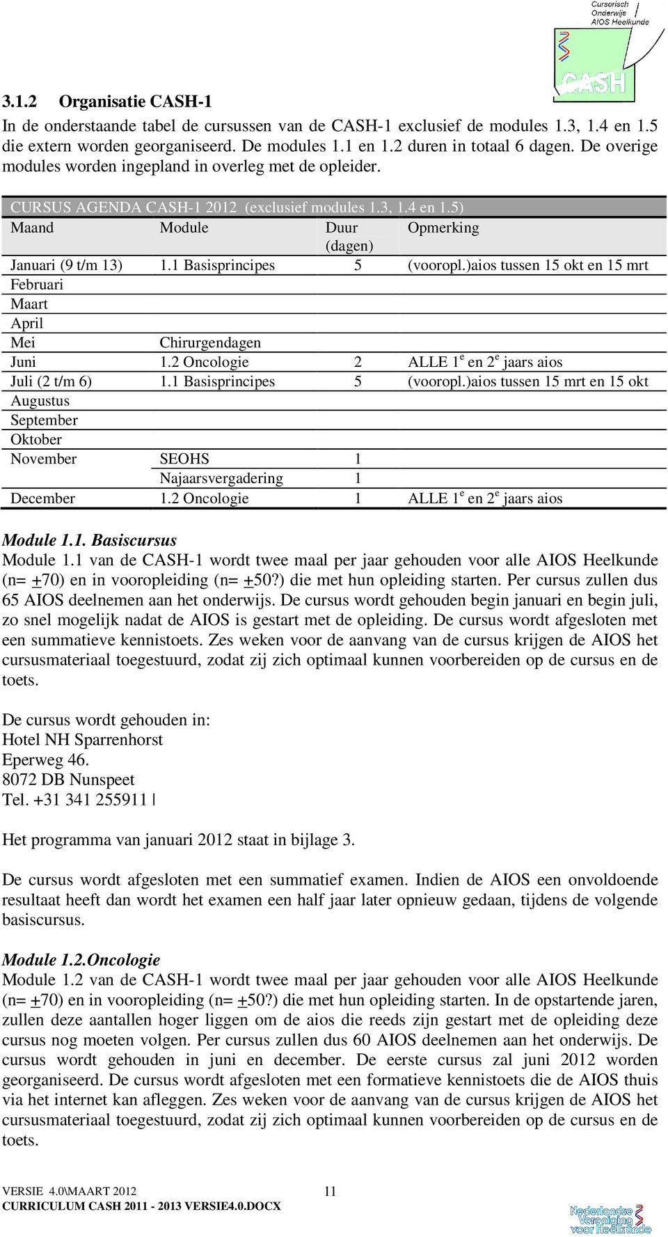 1 Basisprincipes 5 (vooropl.)aios tussen 15 okt en 15 mrt Februari Maart April Mei Chirurgendagen Juni 1.2 Oncologie 2 ALLE 1 e en 2 e jaars aios Juli (2 t/m 6) 1.1 Basisprincipes 5 (vooropl.)aios tussen 15 mrt en 15 okt Augustus September Oktober November SEOHS 1 Najaarsvergadering 1 December 1.