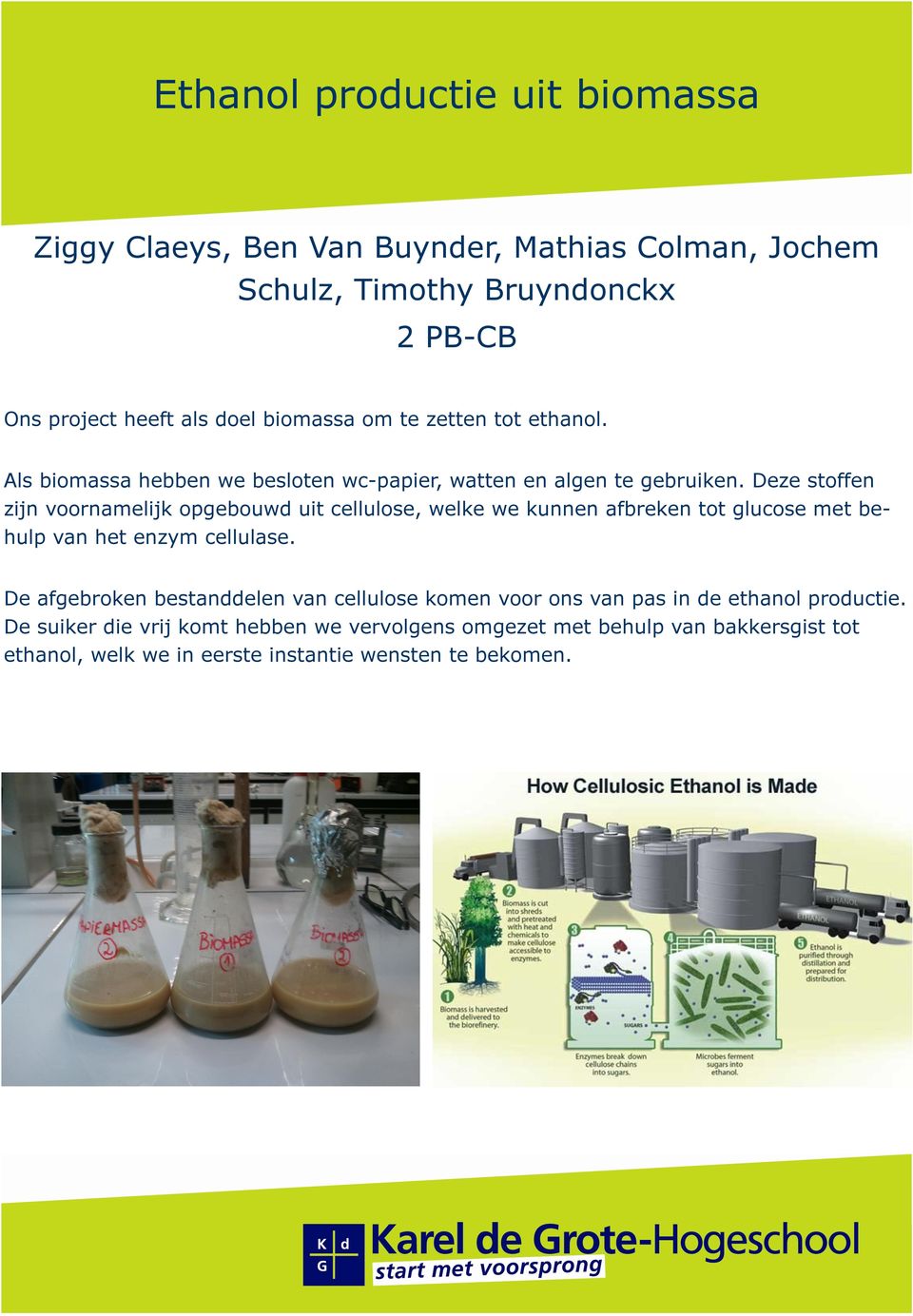 Deze stoffen zijn voornamelijk opgebouwd uit cellulose welke we kunnen afbreken tot glucose met behulp van het enzym cellulase.