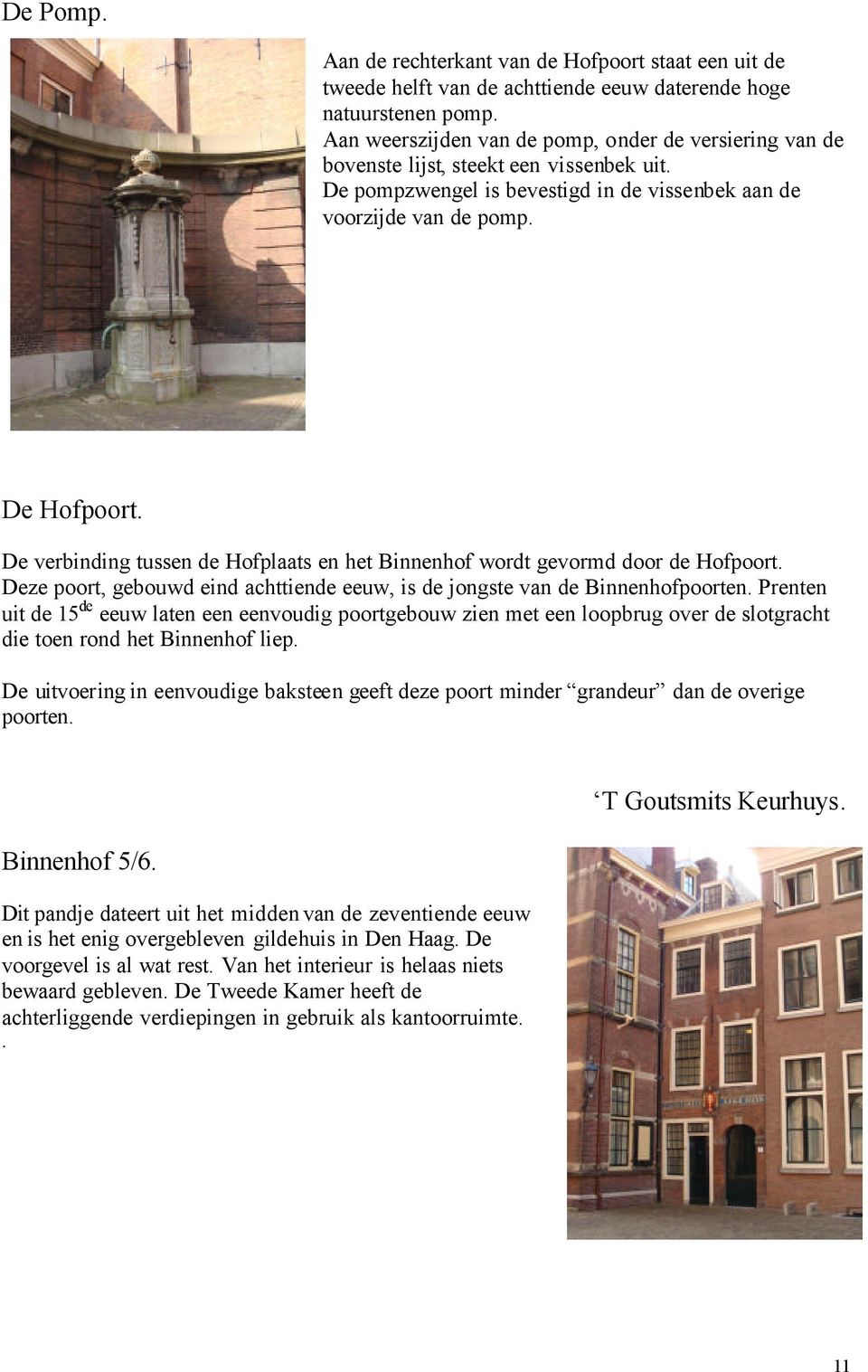 De verbinding tussen de Hofplaats en het Binnenhof wordt gevormd door de Hofpoort. Deze poort, gebouwd eind achttiende eeuw, is de jongste van de Binnenhofpoorten.