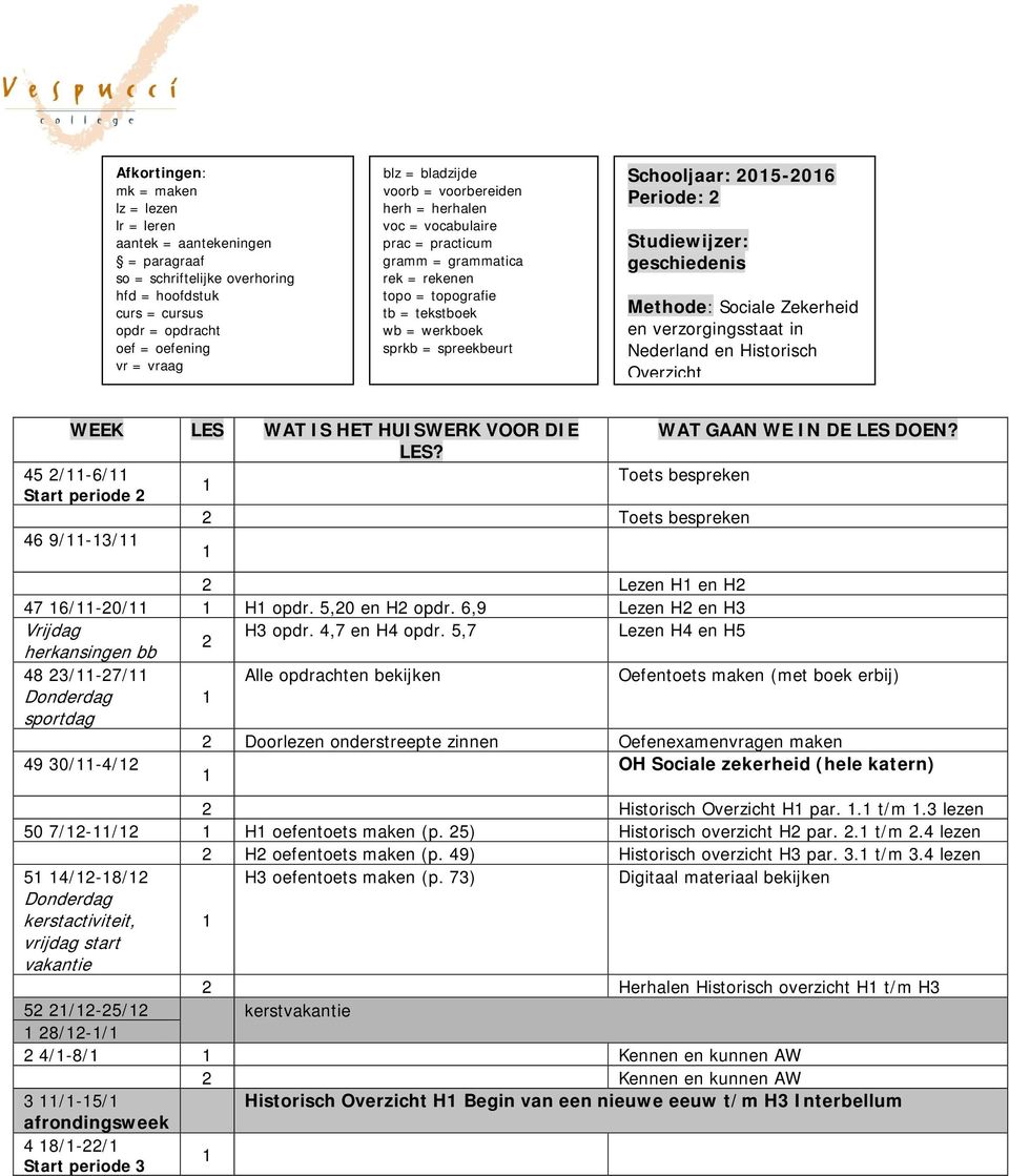 5,7 Lezen H4 en H5 herkansingen bb 48 3/-7/ Alle opdrachten bekijken Oefentoets maken (met boek erbij) Donderdag sportdag Doorlezen onderstreepte zinnen Oefenexamenvragen maken 49 30/-4/ OH Sociale