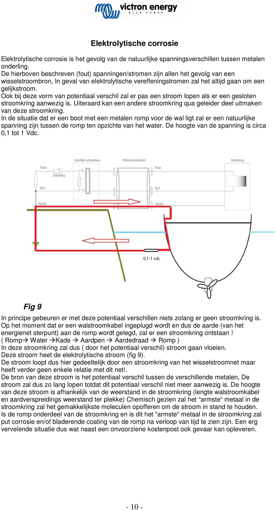 Ook bij deze vorm van potentiaal verschil zal er pas een stroom lopen als er een gesloten stroomkring aanwezig is. Uiteraard kan een andere stroomkring qua geleider deel uitmaken van deze stroomkring.