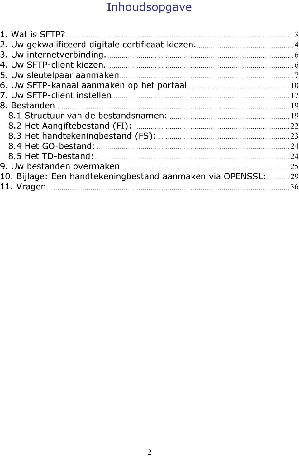 Bestanden...19 8.1 Structuur van de bestandsnamen:...19 8.2 Het Aangiftebestand (FI):...22 8.3 Het handtekeningbestand (FS):...23 8.