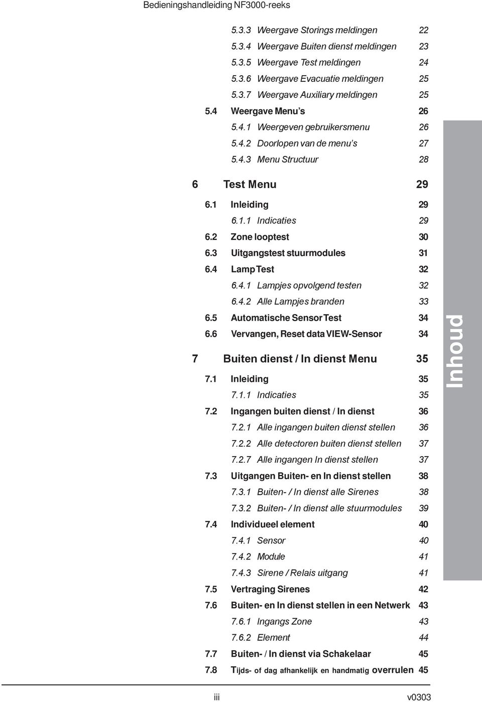 3 Uitgangstest stuurmodules 31 6.4 Lamp Test 32 6.4.1 Lampjes opvolgend testen 32 6.4.2 Alle Lampjes branden 33 6.5 Automatische Sensor Test 34 6.