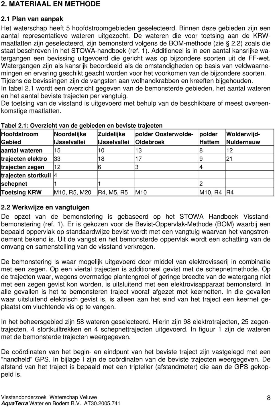 Additioneel is in een kansrijke watergangen een bevissing uitgevoerd die gericht was op bijzondere soorten uit de FF-wet.