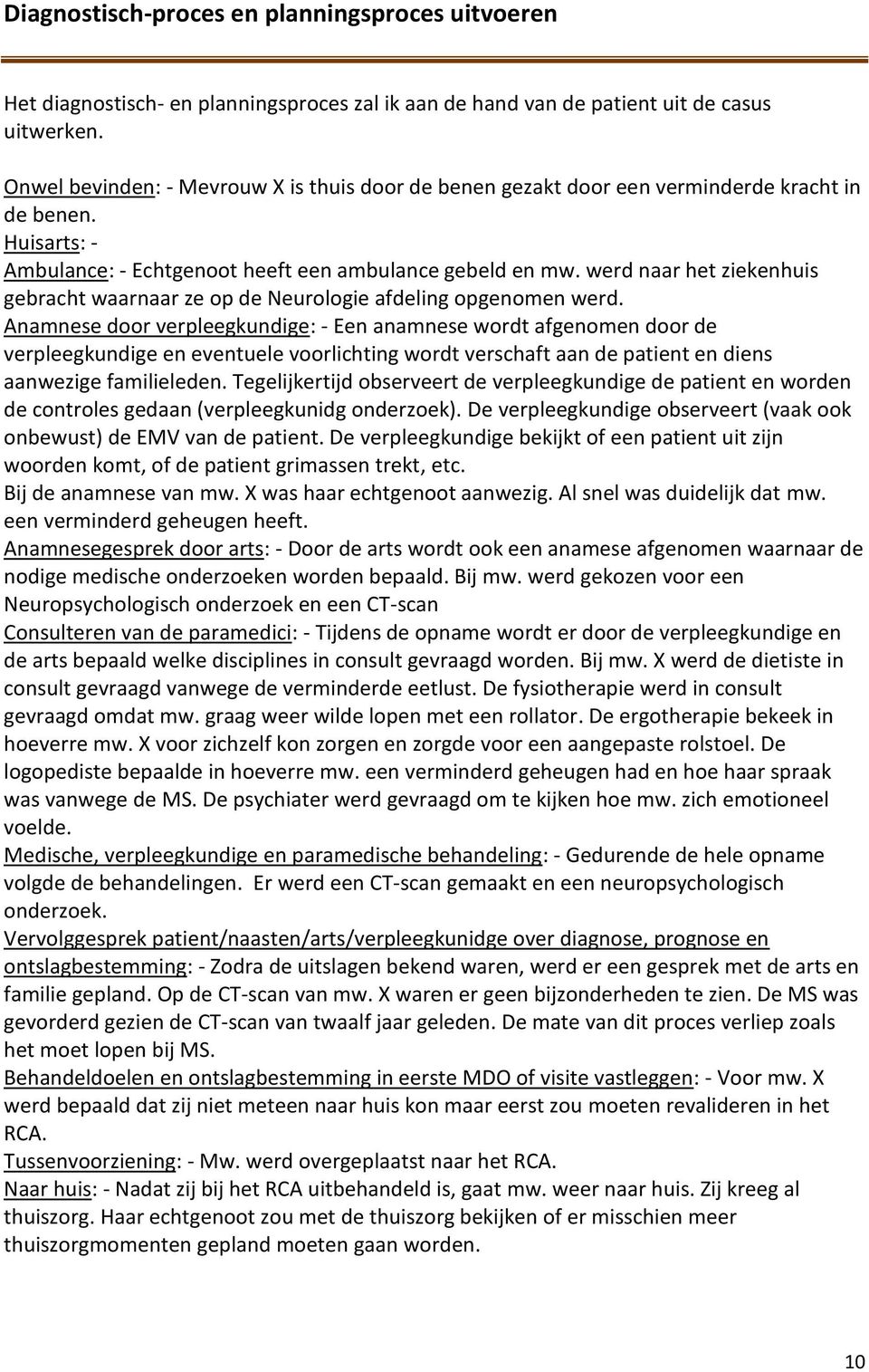 werd naar het ziekenhuis gebracht waarnaar ze op de Neurologie afdeling opgenomen werd.