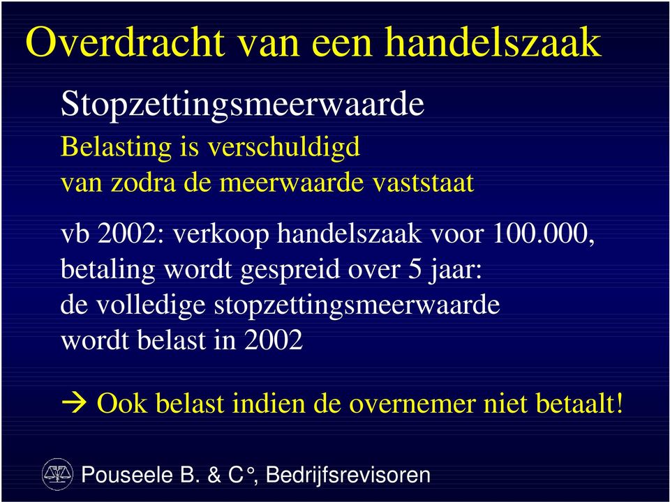 000, betaling wordt gespreid over 5 jaar: de volledige