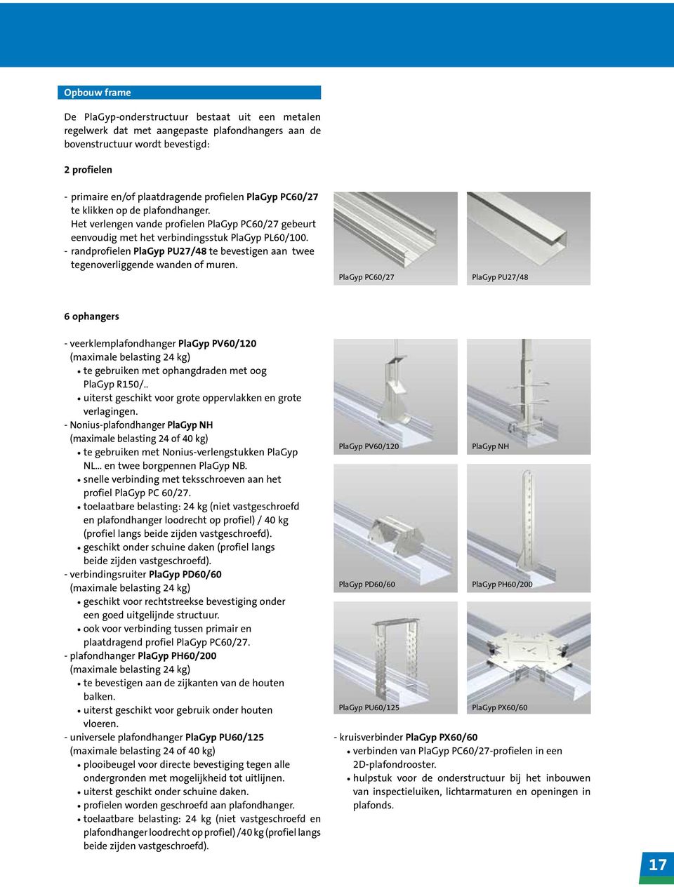 6 ophangers - veerklemplafondhanger te gebruiken met ophangdraden met oog R150/.. uiterst geschikt voor grote oppervlakken en grote verlagingen.