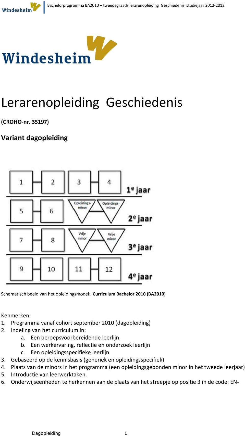 Een werkervaring, reflectie en onderzoek leerlijn c. Een opleidingsspecifieke leerlijn 3. Gebaseerd op de kennisbasis (generiek en opleidingsspecifiek) 4.