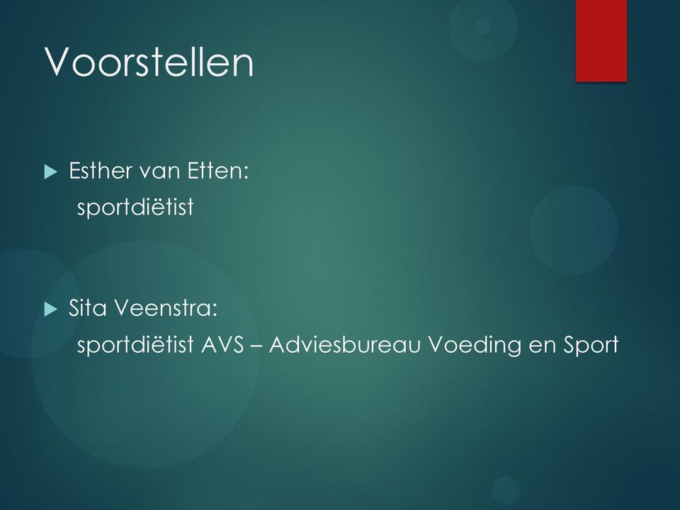 Veenstra: sportdiëtist