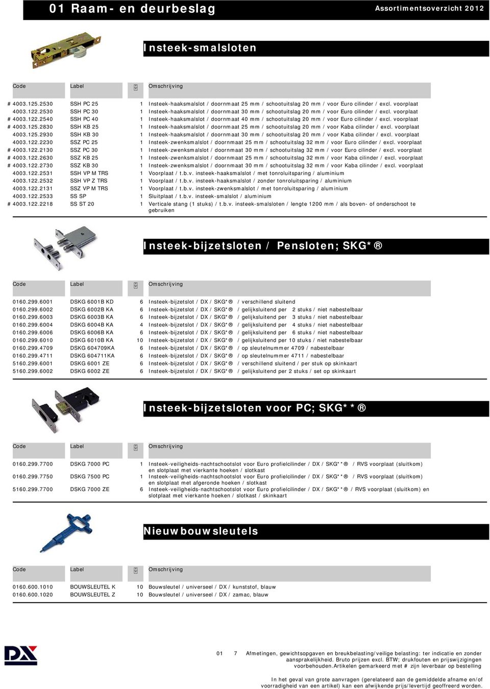 2540 SSH PC 40 1 Insteek-haaksmalslot / doornmaat 40 mm / schootuitslag 20 mm / voor Euro cilinder / excl. voorplaat # 4003.125.