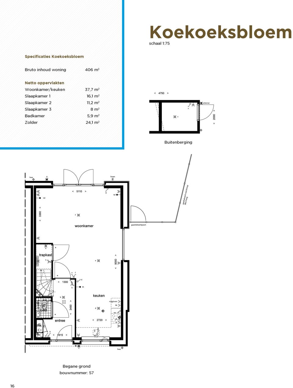 Slaapkamer 1 16,1 m 2 Slaapkamer 2 11,2 m 2 Slaapkamer 3 8 m 2