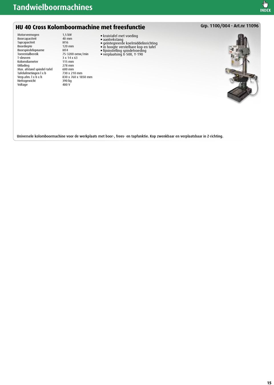 115 mm Uitlading 278 mm Max.