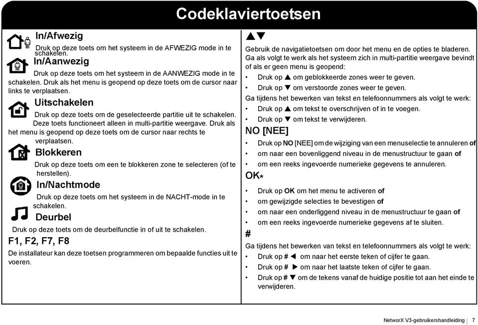 Deze toets functioneert alleen in multi-partitie weergave. Druk als het menu is geopend op deze toets om de cursor naar rechts te verplaatsen.