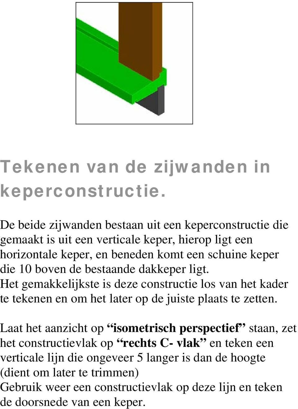 keper die 10 boven de bestaande dakkeper ligt.