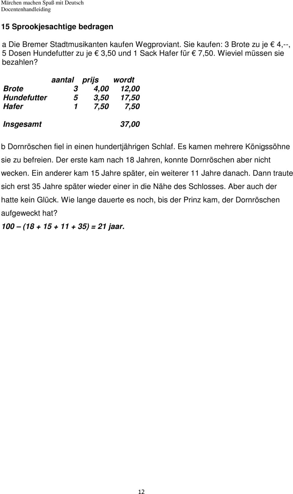 Es kamen mehrere Königssöhne sie zu befreien. Der erste kam nach 18 Jahren, konnte Dornröschen aber nicht wecken. Ein anderer kam 15 Jahre später, ein weiterer 11 Jahre danach.