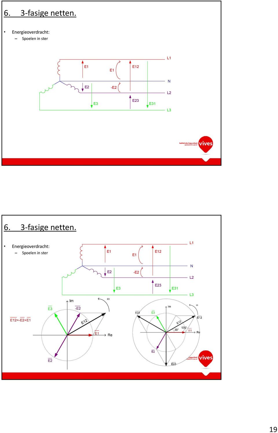 E2 -E2 N L2 E3 E23 E31 L3  Energieoverdracht: