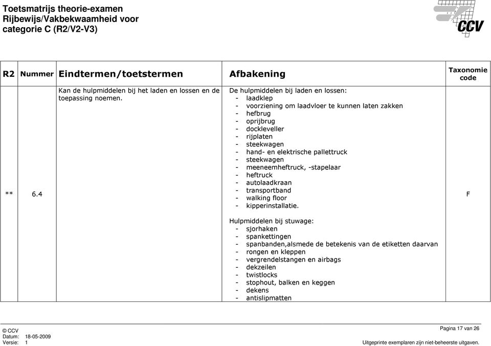 elektrische pallettruck - steekwagen - meeneemheftruck, -stapelaar - heftruck - autolaadkraan - transportband - walking floor - kipperinstallatie.