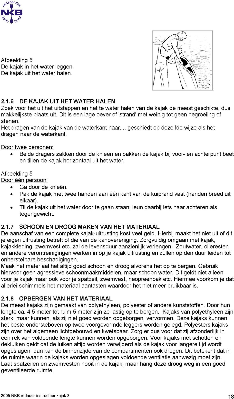 Dit is een lage oever of 'strand' met weinig tot geen begroeiing of stenen. Het dragen van de kajak van de waterkant naar... geschiedt op dezelfde wijze als het dragen naar de waterkant.