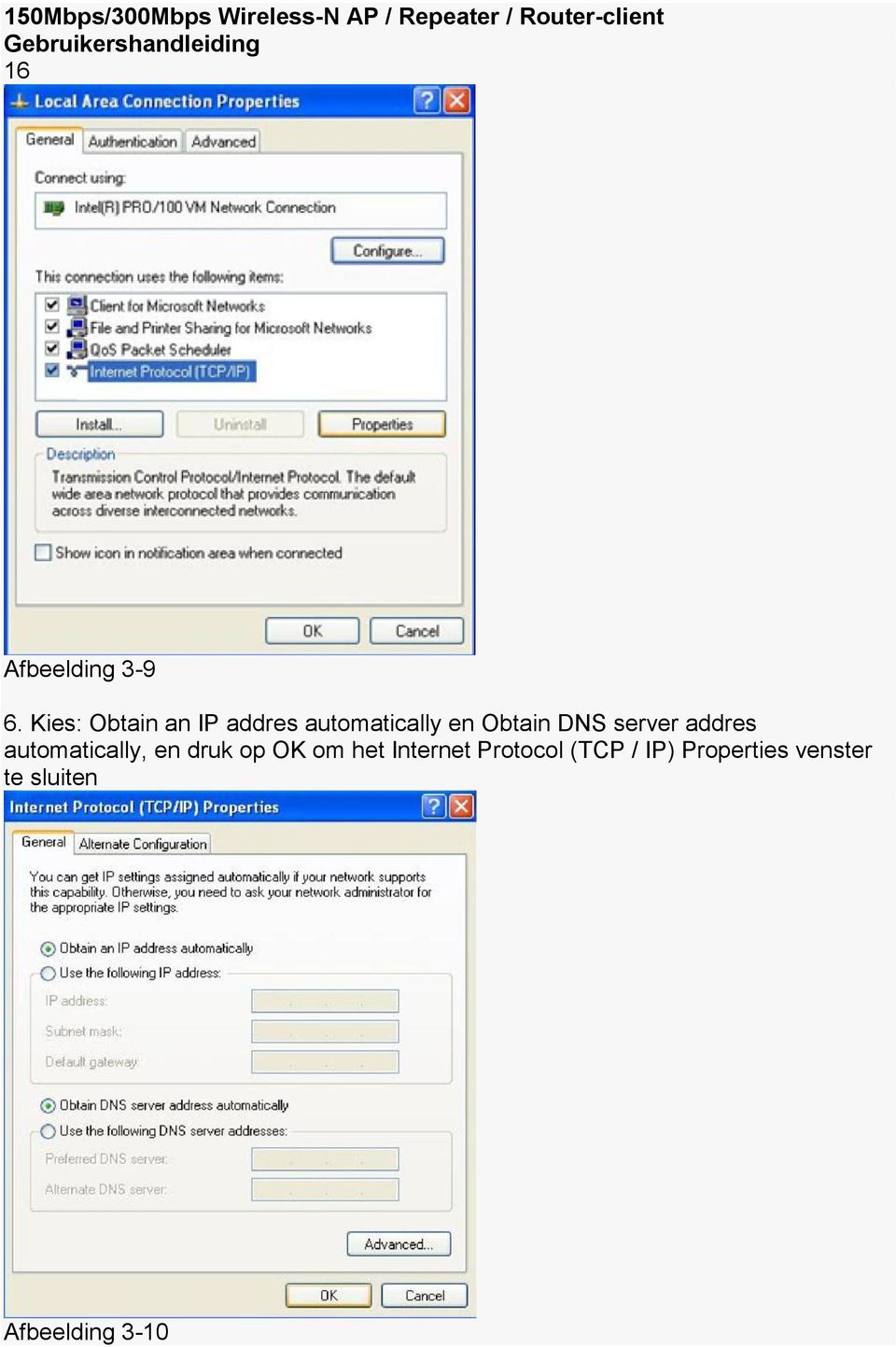 DNS server addres automatically, en druk op OK om