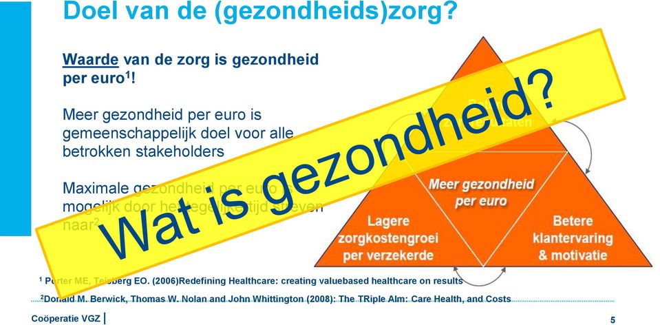 euro is mogelijk door het tegelijkertijd streven naar 2 1 Porter ME, Teisberg EO.