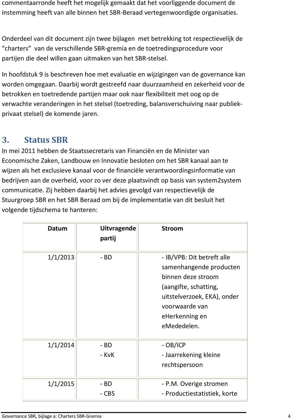 het SBR-stelsel. In hoofdstuk 9 is beschreven hoe met evaluatie en wijzigingen van de governance kan worden omgegaan.