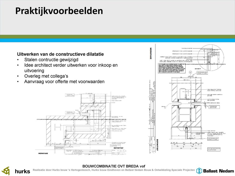 architect verder uitwerken voor inkoop en