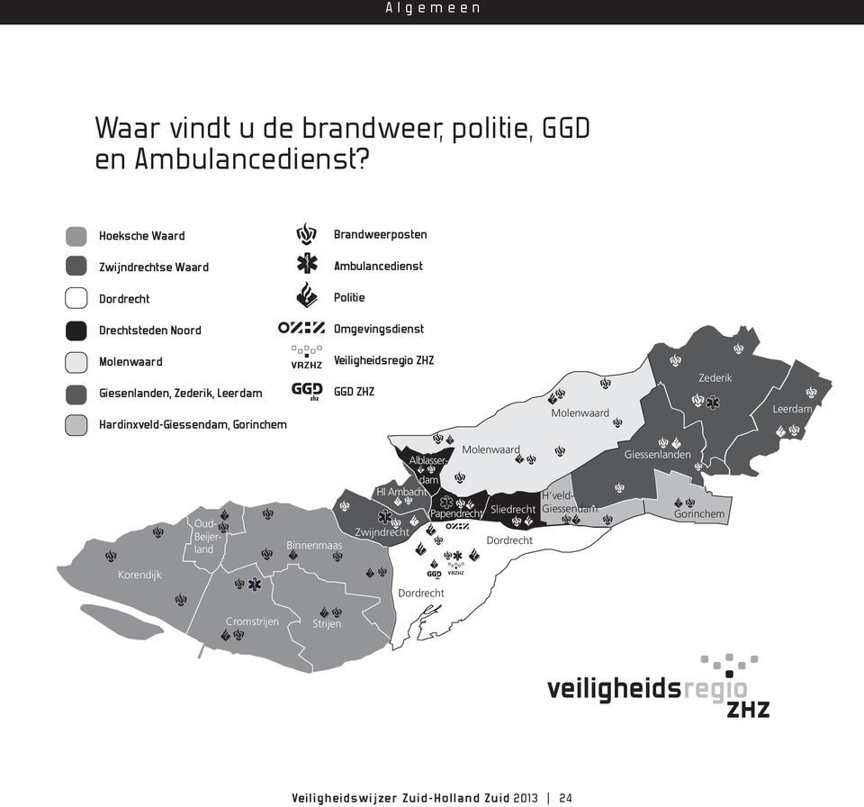 Giesenlanden, Zederik, Leerdam Hardinxveld-Giessendam, Gorinchem VRZHZ Veiligheidsregio ZHZ GGD ZHZ Molenwaard Zederik Leerdam Alblasser-