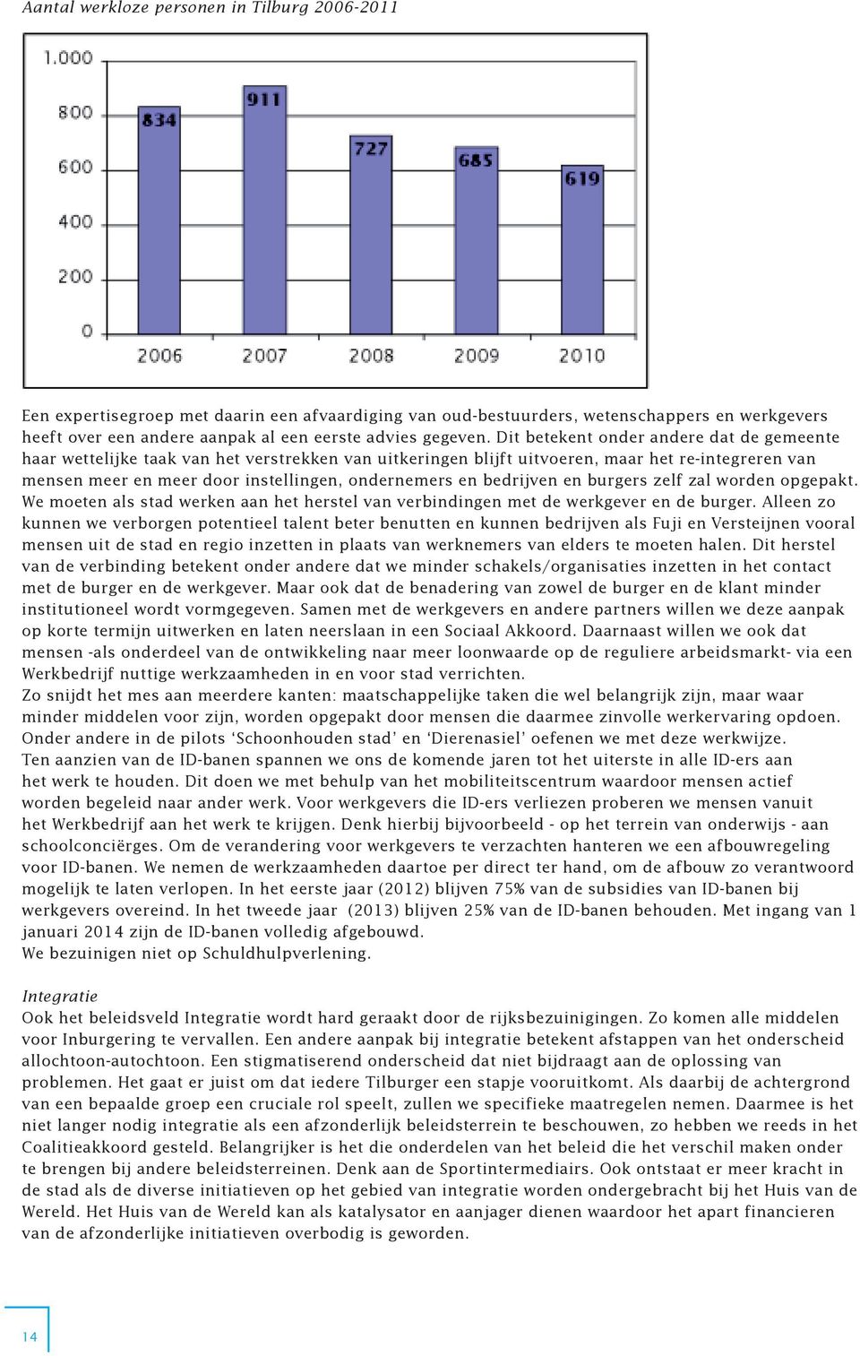 bedrijven en burgers zelf zal worden opgepakt. We moeten als stad werken aan het herstel van verbindingen met de werkgever en de burger.