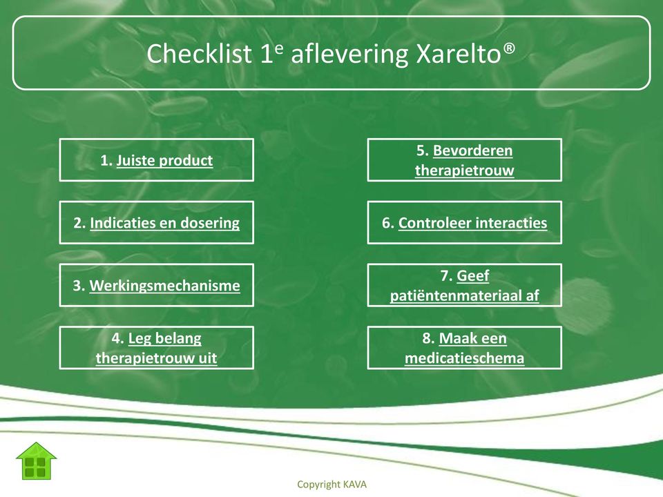 Controleer interacties 3. Werkingsmechanisme 4.