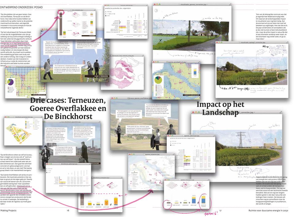 De paar windmolens of zonneakkers die je dan ziet kunnen al best indrukwekkend zijn, maar de echte impact is natuurlijk dat ze een kilometer verderop weer staan, en een kilometer nog verder weer, en