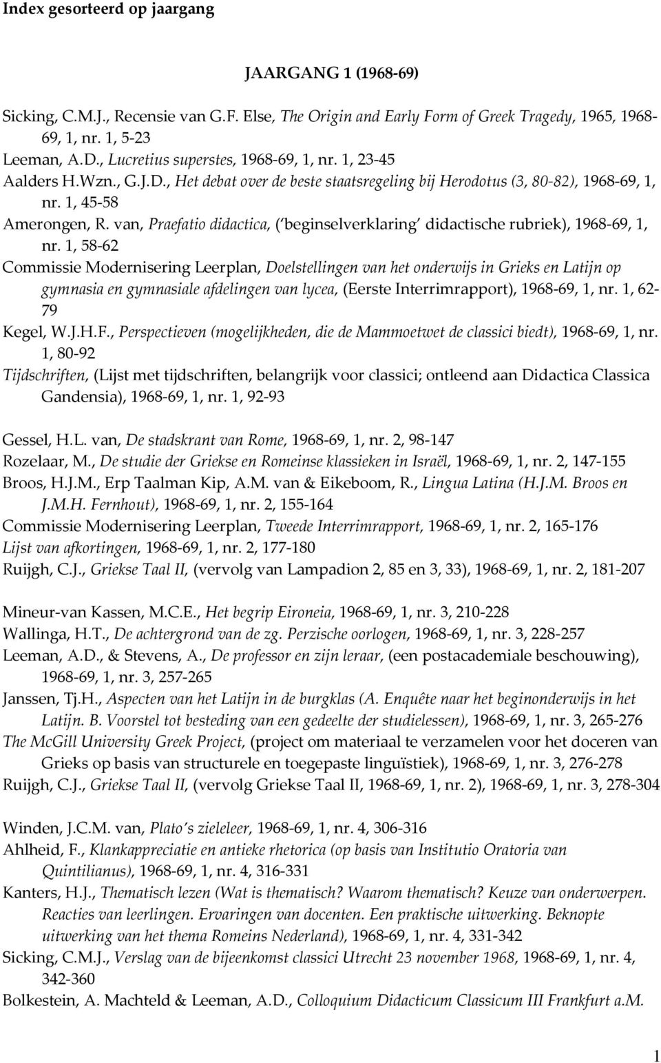 van, Praefatio didactica, ( beginselverklaring didactische rubriek), 1968-69, 1, nr.