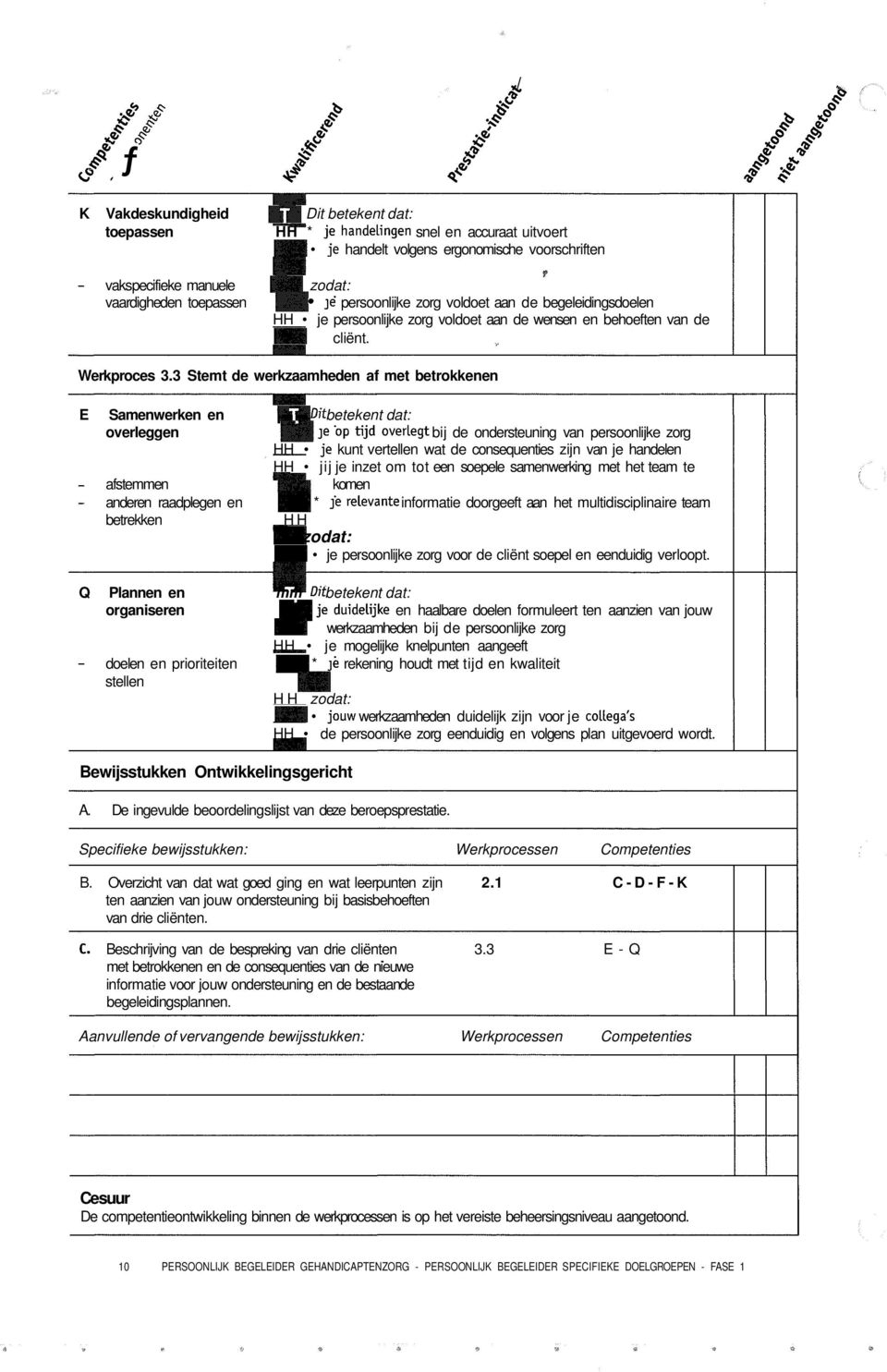 3 Stemt de werkzaamheden af met betrokkenen E Samenwerken en MM Dlt betekent dat: overleggen H * J e P **jd over '- e 9 t bij de ondersteuning van persoonlijke zorg HH J e kunt vertellen wat de