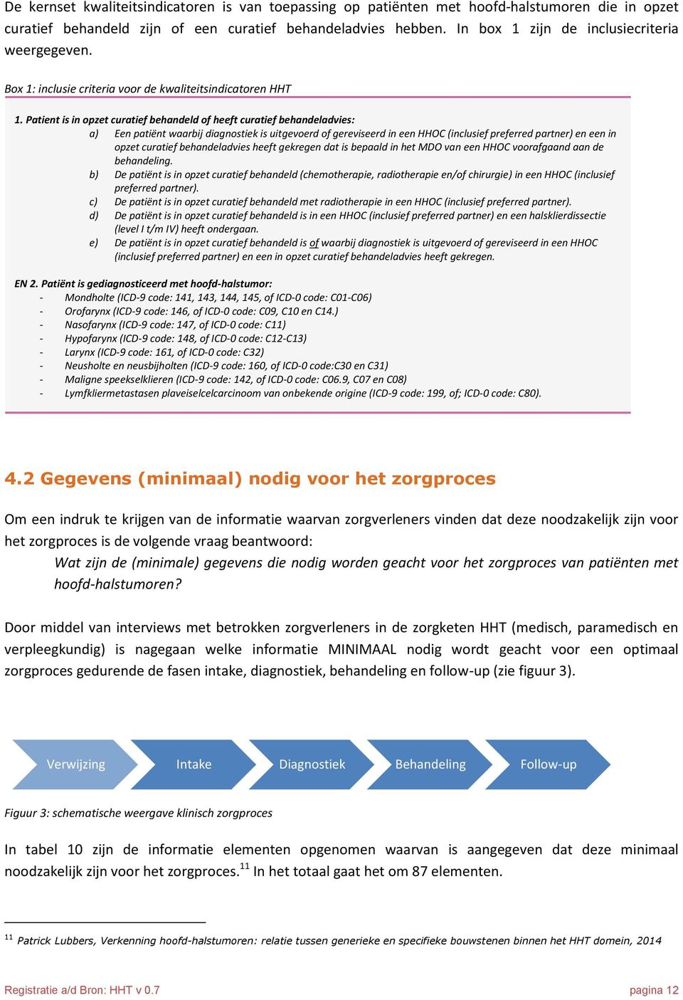 Patient is in opzet curatief behandeld of heeft curatief behandeladvies: a) Een patiënt waarbij diagnostiek is uitgevoerd of gereviseerd in een HHOC (inclusief preferred partner) en een in opzet