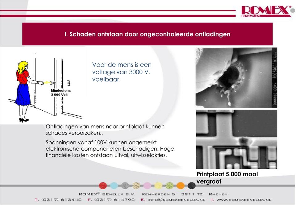 Ontladingen van mens naar printplaat kunnen schades veroorzaken.