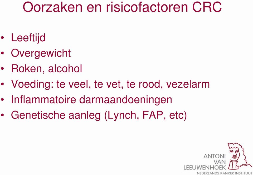 te vet, te rood, vezelarm Inflammatoire