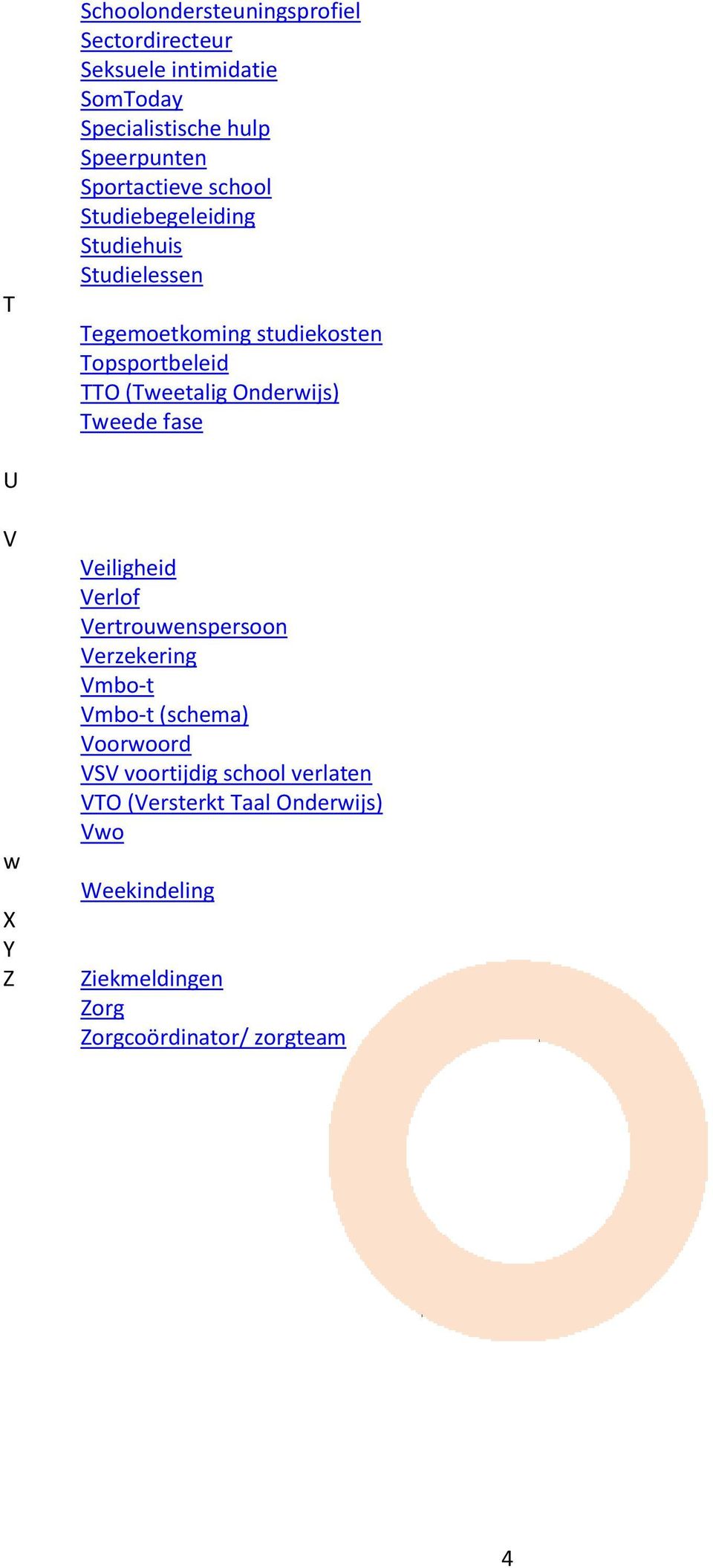 (Tweetalig Onderwijs) Tweede fase U V w X Y Z Veiligheid Verlof Vertrouwenspersoon Verzekering Vmbo-t Vmbo-t (schema)