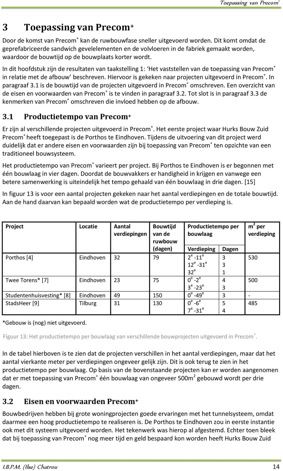 In dit hoofdstuk zijn de resultaten van taakstelling 1: Het vaststellen van de toepassing van Precom + in relatie met de afbouw beschreven. Hiervoor is gekeken naar projecten uitgevoerd in Precom +.