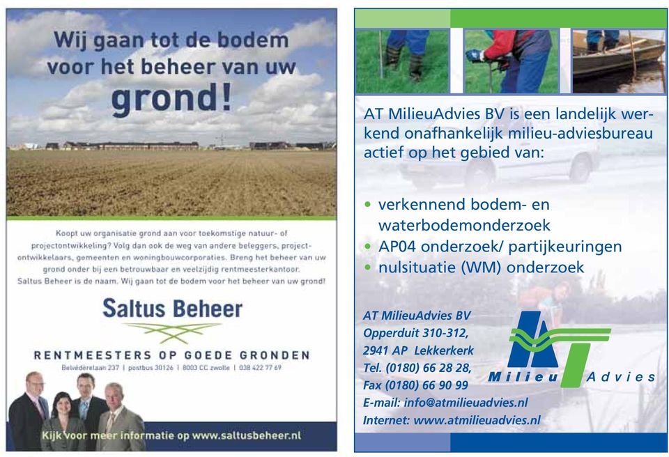 nulsituatie (WM) onderzoek AT MilieuAdvies BV Opperduit 310-312, 2941 AP Lekkerkerk Tel.