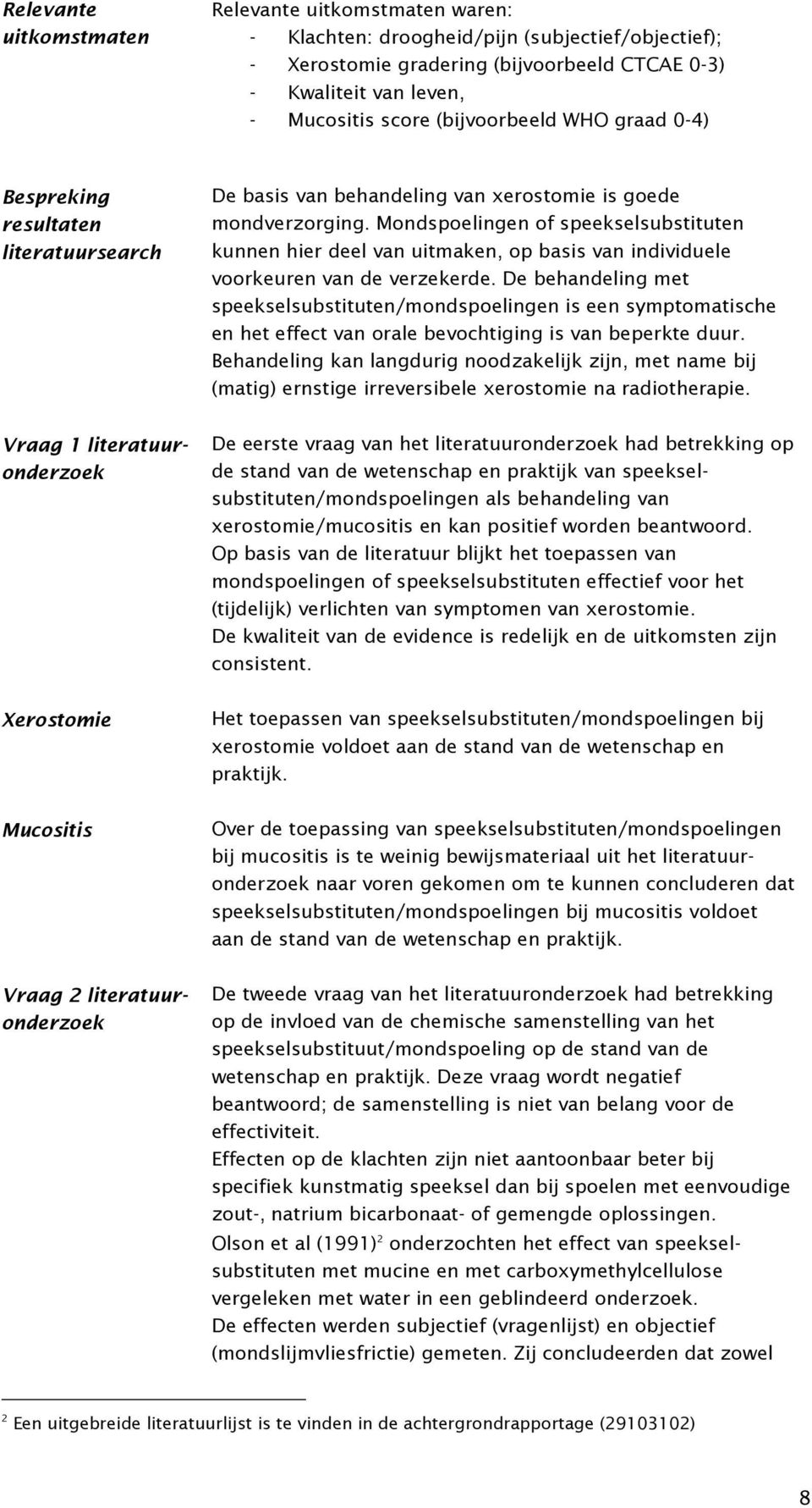 Mondspoelingen of speekselsubstituten kunnen hier deel van uitmaken, op basis van individuele voorkeuren van de verzekerde.