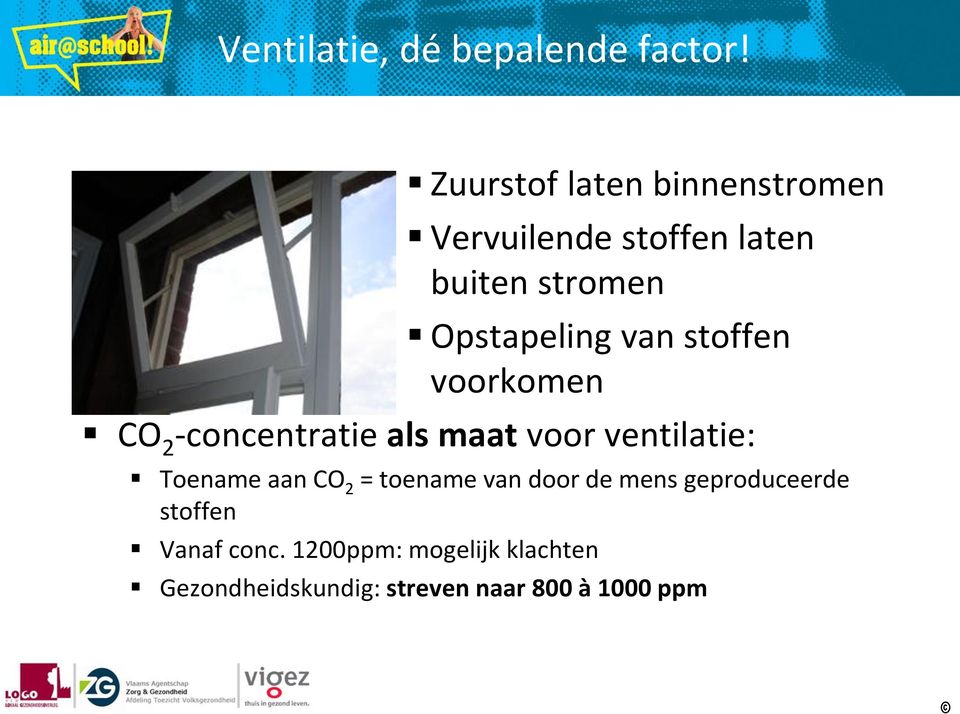 van stoffen voorkomen CO 2 -concentratie als maat voor ventilatie: Toename aan CO 2