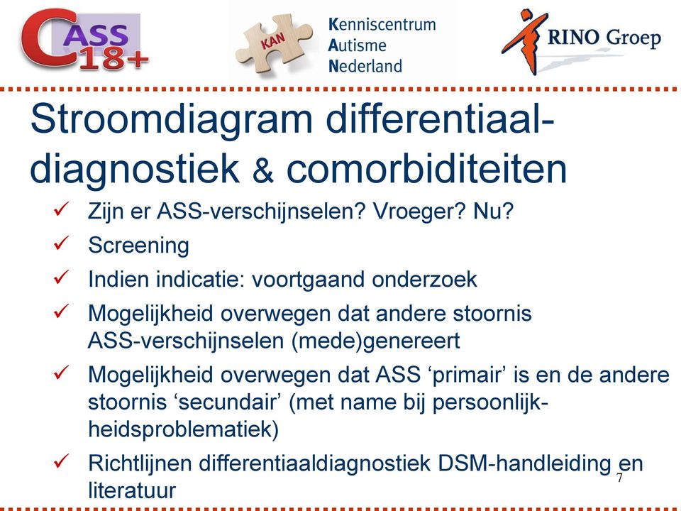 ASS-verschijnselen (mede)genereert Mogelijkheid overwegen dat ASS primair is en de andere stoornis