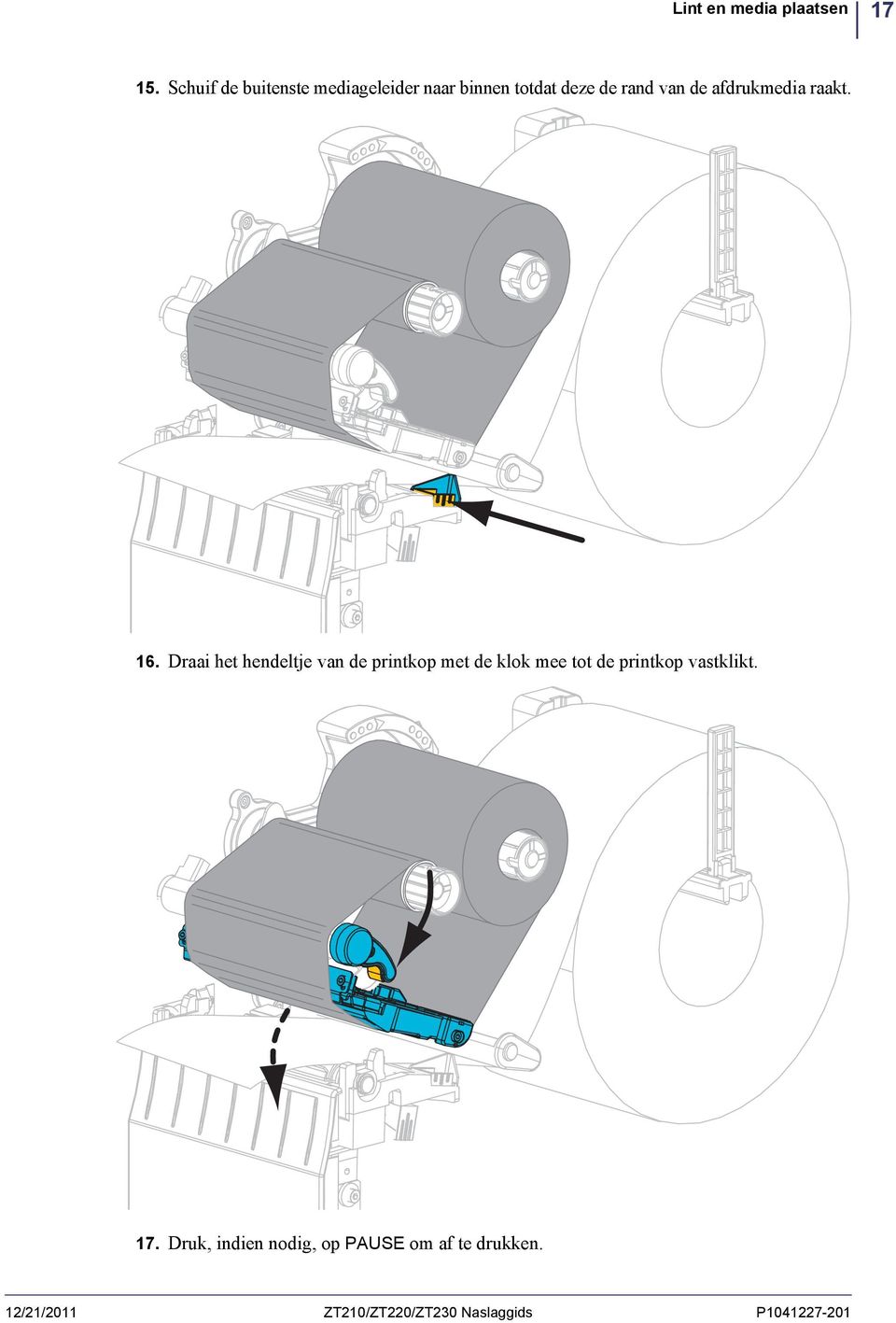 afdrukmedia raakt. 16.