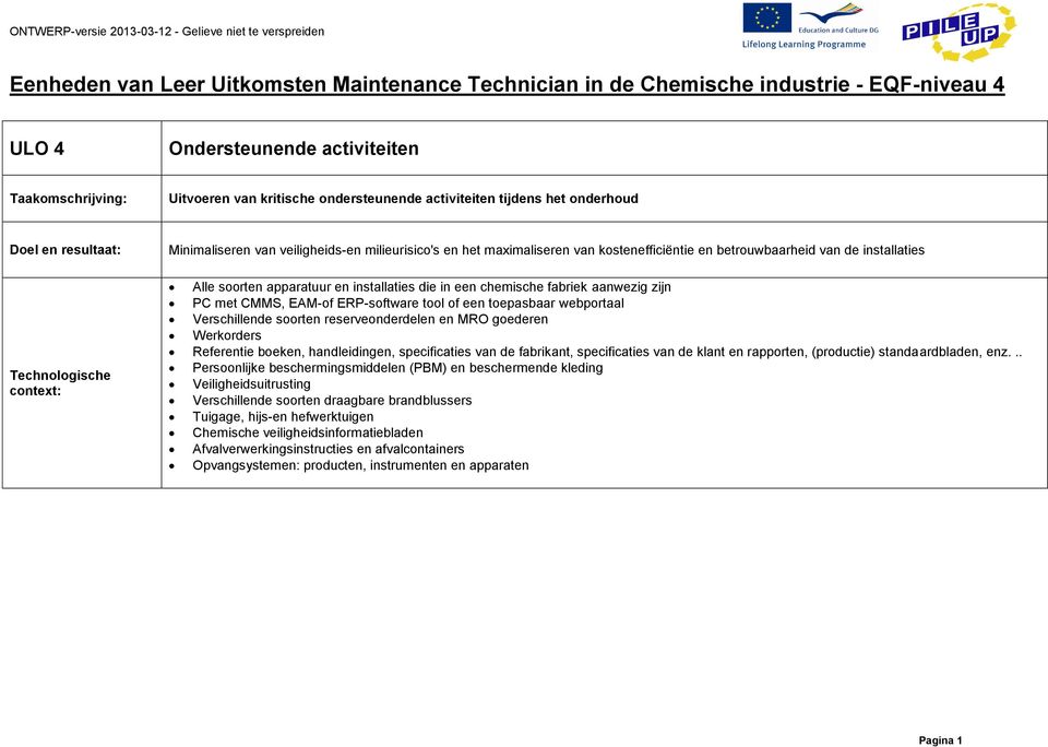 maximaliseren van kostenefficiëntie en betrouwbaarheid van de installaties Alle soorten apparatuur en installaties die in een chemische fabriek aanwezig zijn PC met CMMS, EAM-of ERP-software tool of