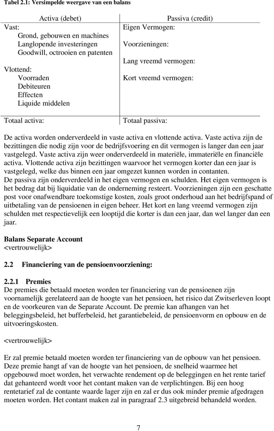 aciva: Passiva (credi) Eigen Vermogen: Voorzieningen: Lang vreemd vermogen: Kor vreemd vermogen: Toaal passiva: De aciva worden onderverdeeld in vase aciva en vloende aciva.