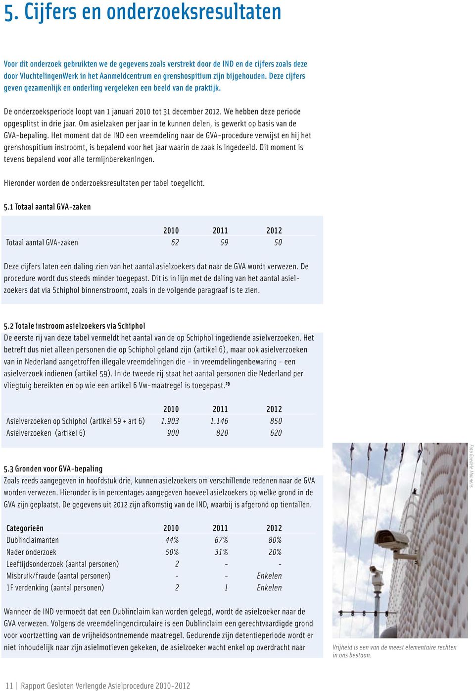 We hebben deze periode opgesplitst in drie jaar. Om asielzaken per jaar in te kunnen delen, is gewerkt op basis van de GVA-bepaling.