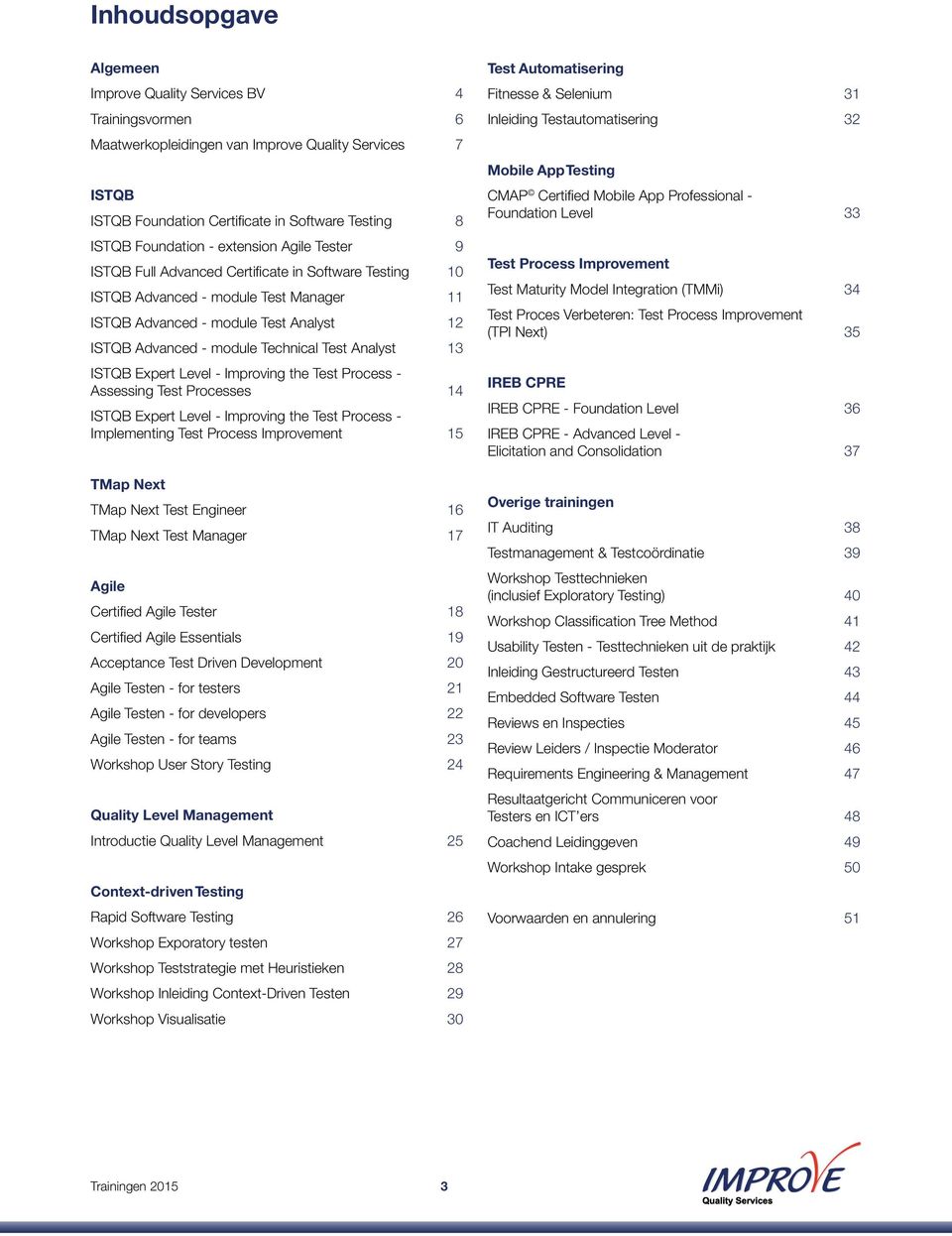 Analyst 13 ISTQB Expert Level - Improving the Test Process - Assessing Test Processes 14 ISTQB Expert Level - Improving the Test Process - Implementing Test Process Improvement 15 TMap Next TMap Next